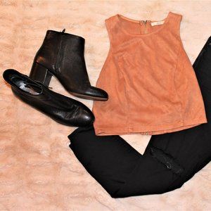 Black Leather Booties